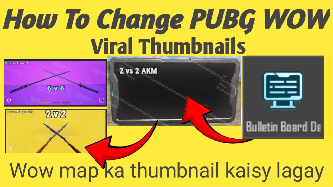 PUBG WOW Map Thumbnail par Text kaisy lagay | 2 v 2 text add thumbnail in Pubg wow map ❓