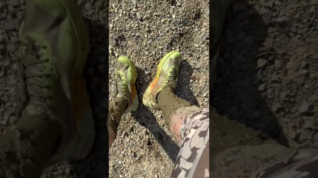 walking in deep mud in adidas trail running shoes