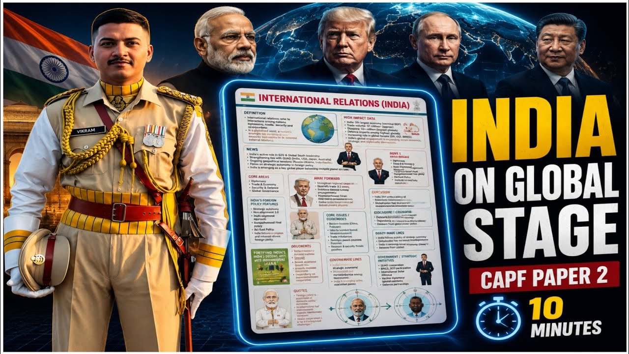 International Relations (IND) for CAPF AC 2026 | One Page Notes Explained in 10 Min@aimarmedforces