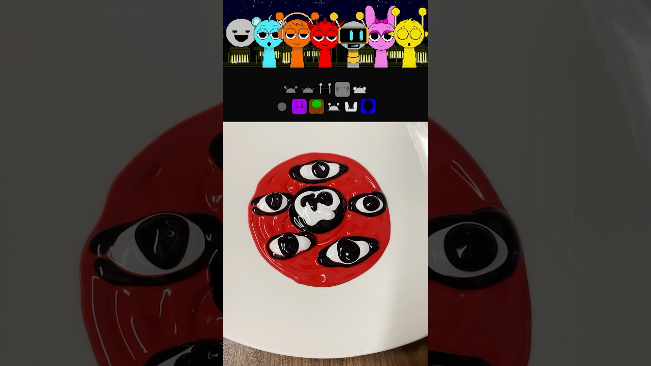I drew a character Horror version  from Sprunki on a magic plate  #sprunki #incredibox