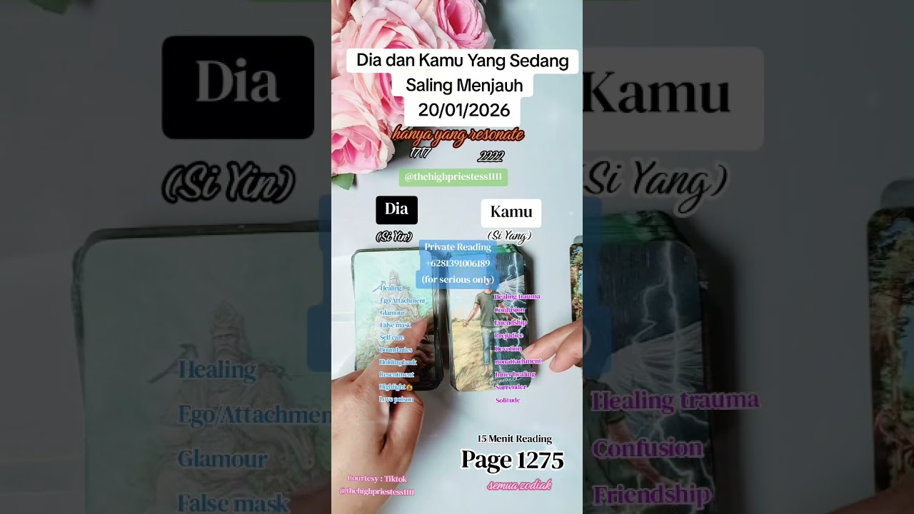 Dia dan Kamu Yang Sedang Saling Menjauh 20/01/2026 @Thehighpriestess1111ss 