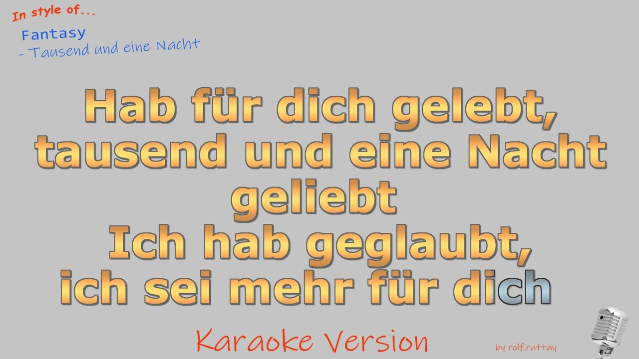 Fantasy -Tausend und eine Nacht - Instrumental und Karaoke mit Melodie