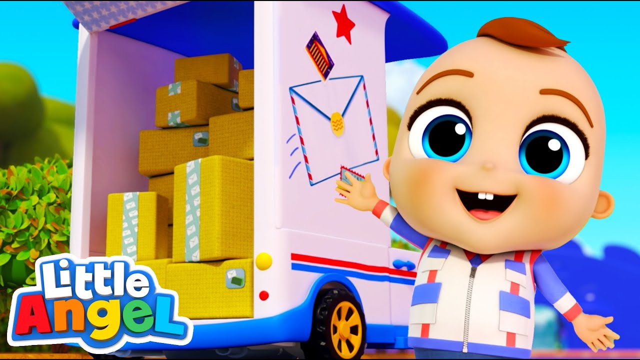 Delivery Man Baby John | Job and Career Songs | Little Angel Nursery Rhymes for Kids