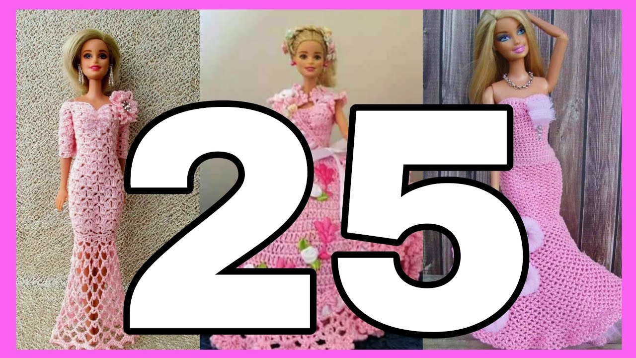 Los más hermosos vestidos tejidos a crochet para muñecas / VESTIDOS PARA BARBIE