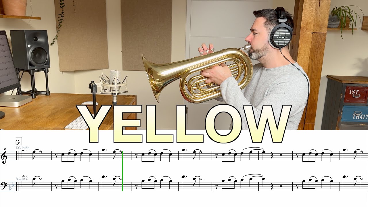 Coldplay - Yellow || Play Along Euphonium / Baritone / Trombone