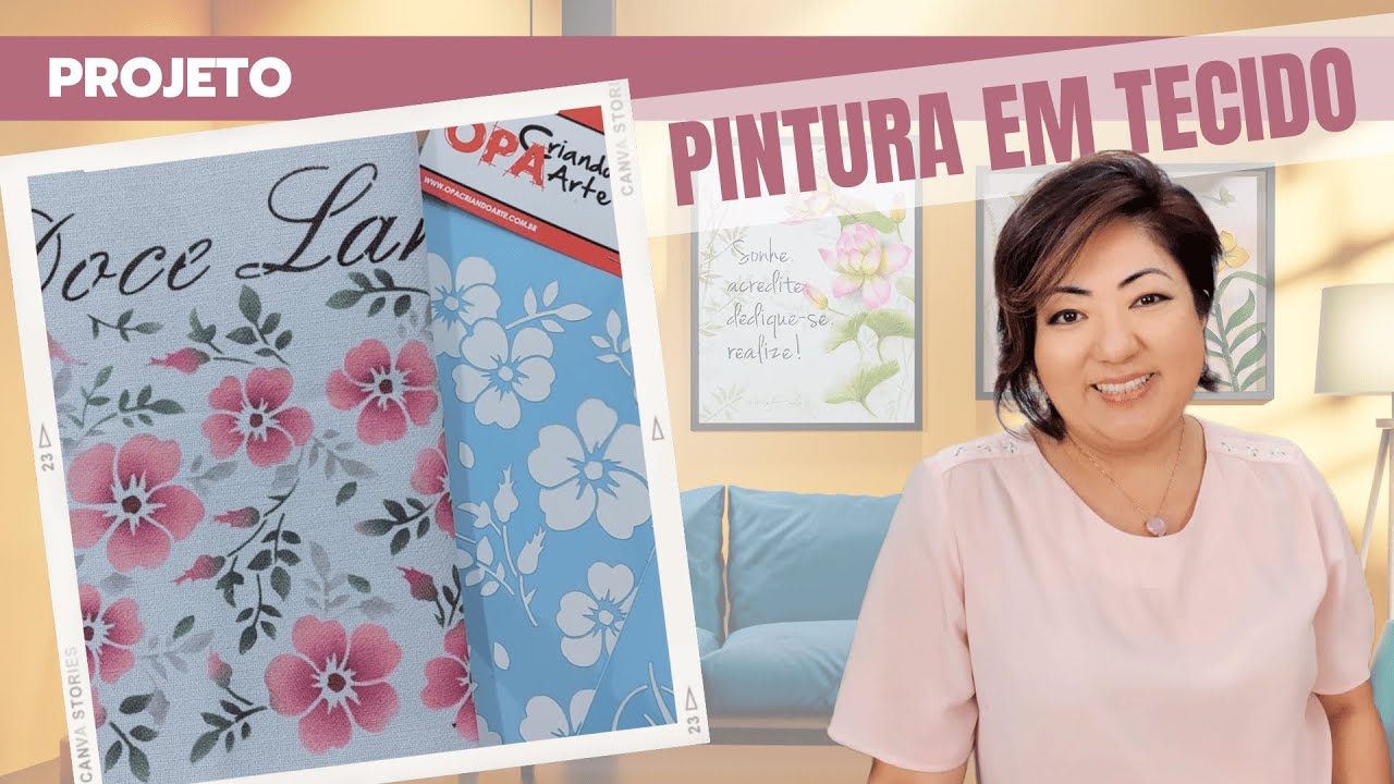 Pintura f&aacute;cil em Tecido com Stencil com Mayumi Takushi