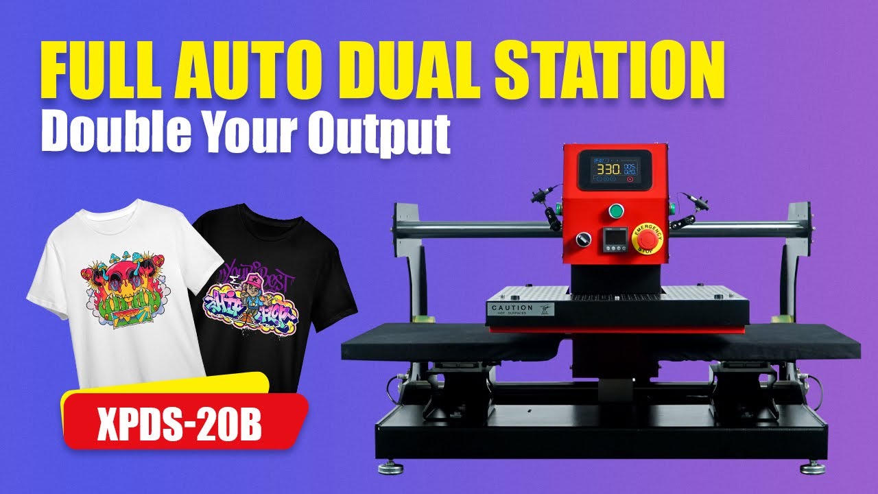 XPDS-20B Fully Auto Dual-Station Shuttle Heat Press | Industrial-Grade Precision for Custom Apparel