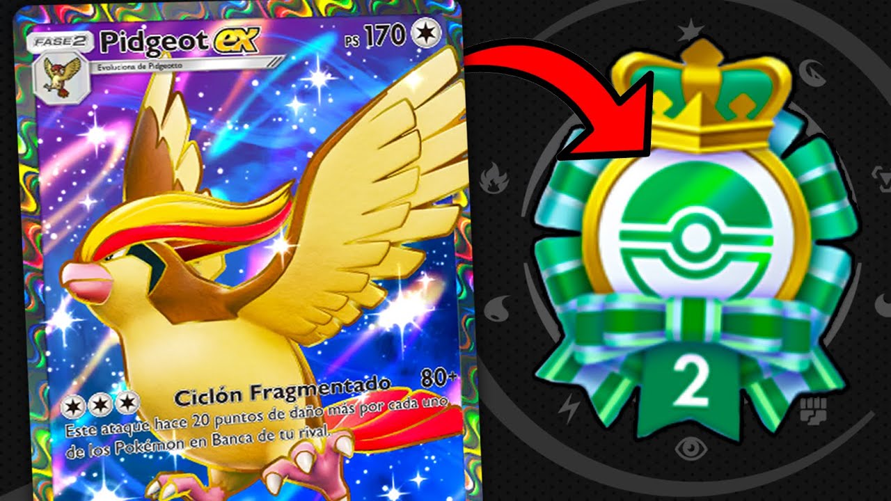 Así conseguí el emblema de 45 VICTORIAS con Pidgeot EX en Pokemon TCG Pocket...