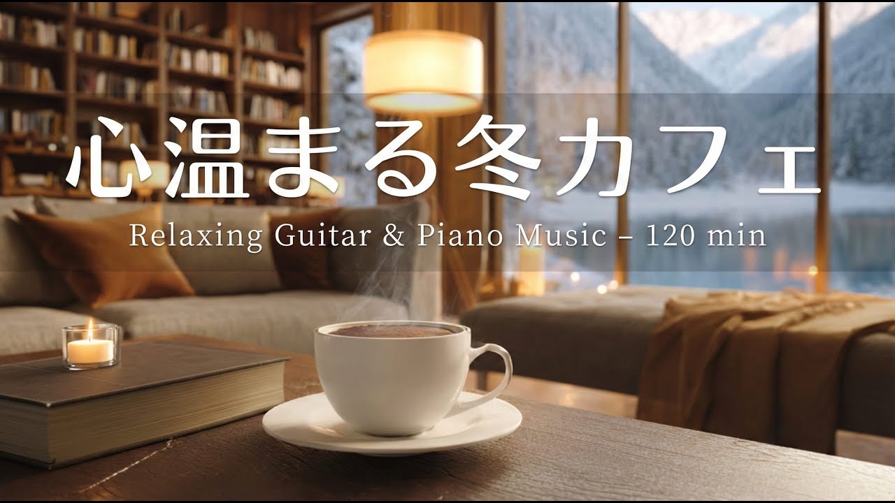 【癒し・作業用BGM】心温まるカフェ時間 ☕️⛄️| Relaxing Piano & Guitar – 120 min やさしいギター＆ピアノのリラックス音楽｜集中・読書・勉強