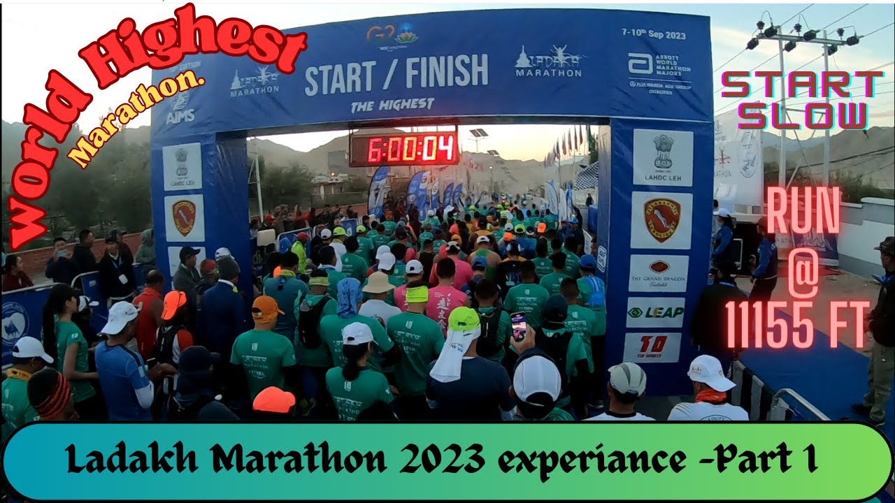 Part1 Ladakh Marathon 2023 | Highest Marathon | 42km Running at 11155ft in low oxygen Runner's Dream