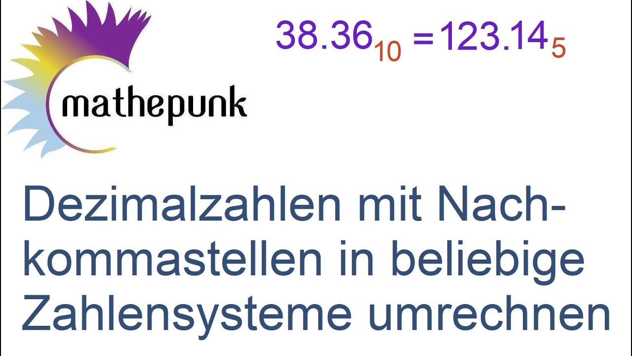 Dezimalzahlen mit Nachkommastellen in beliebige Zahlensysteme umrechnen