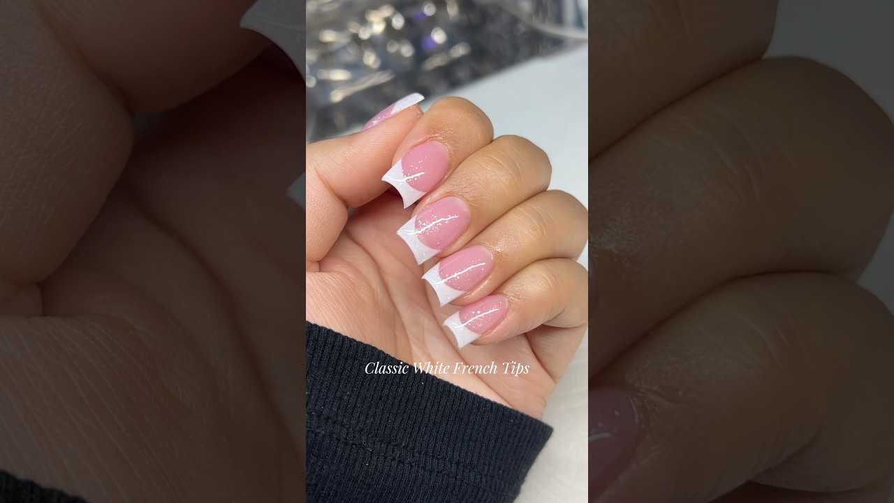 Classic White French Tip Acrylic Nails 🤍 