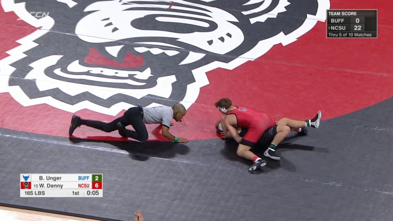 165lbs Will Denny (NC State) vs Brady Unger (Buffalo)