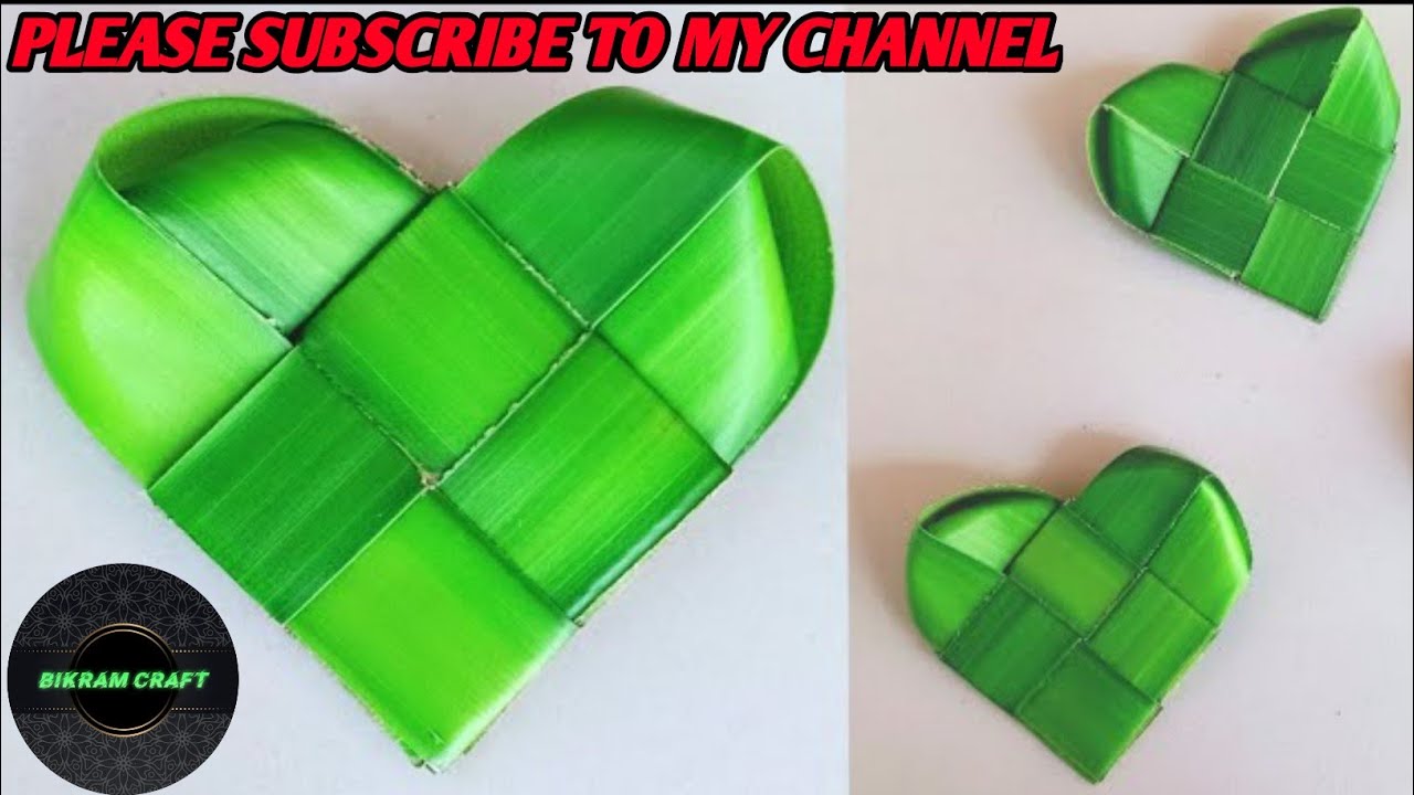How To Make Coconut Leaf Heart | Coconut Leaf Craft | Palm Leaf Heart | Bikram Craft