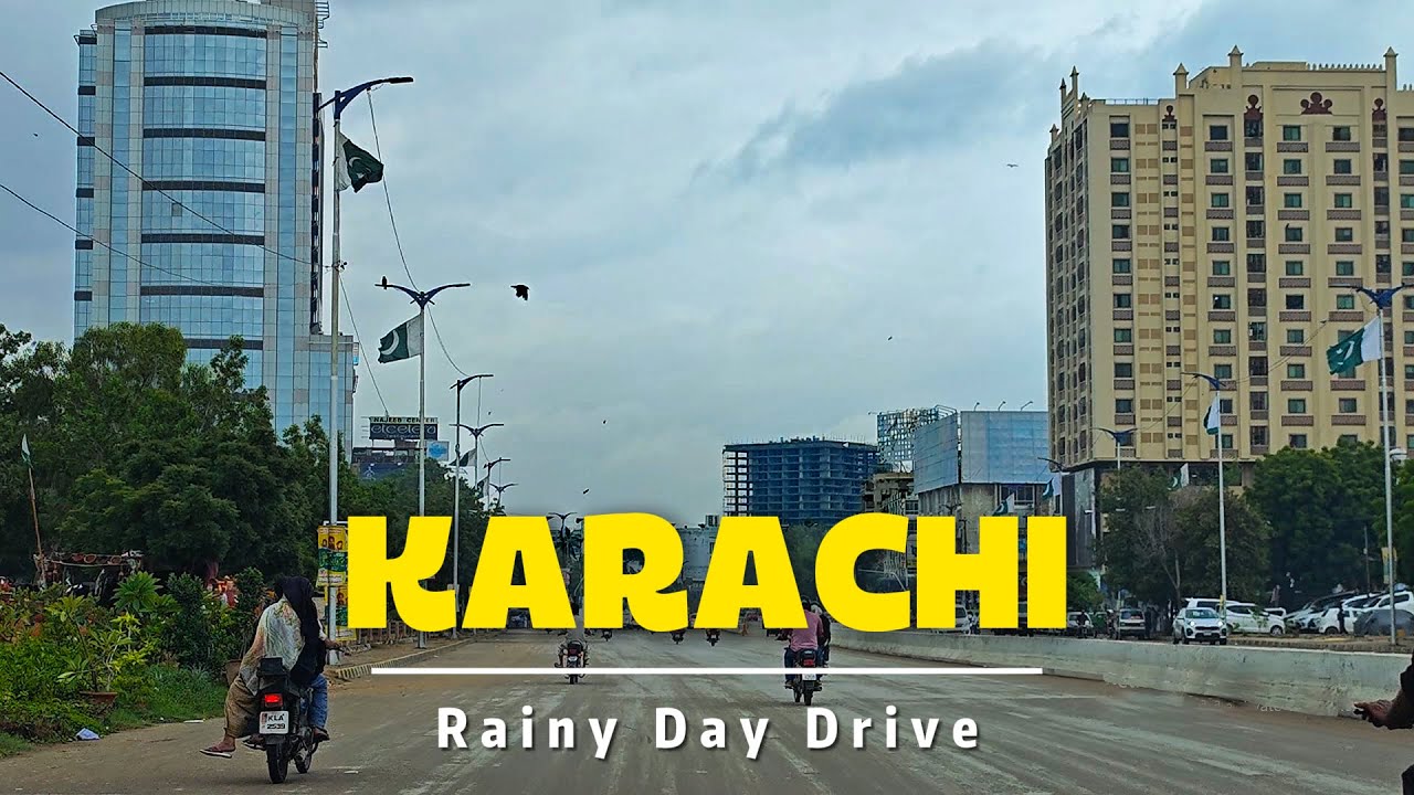Karachi Rainy Day Drive | Beautiful Weather & Street View in 4K