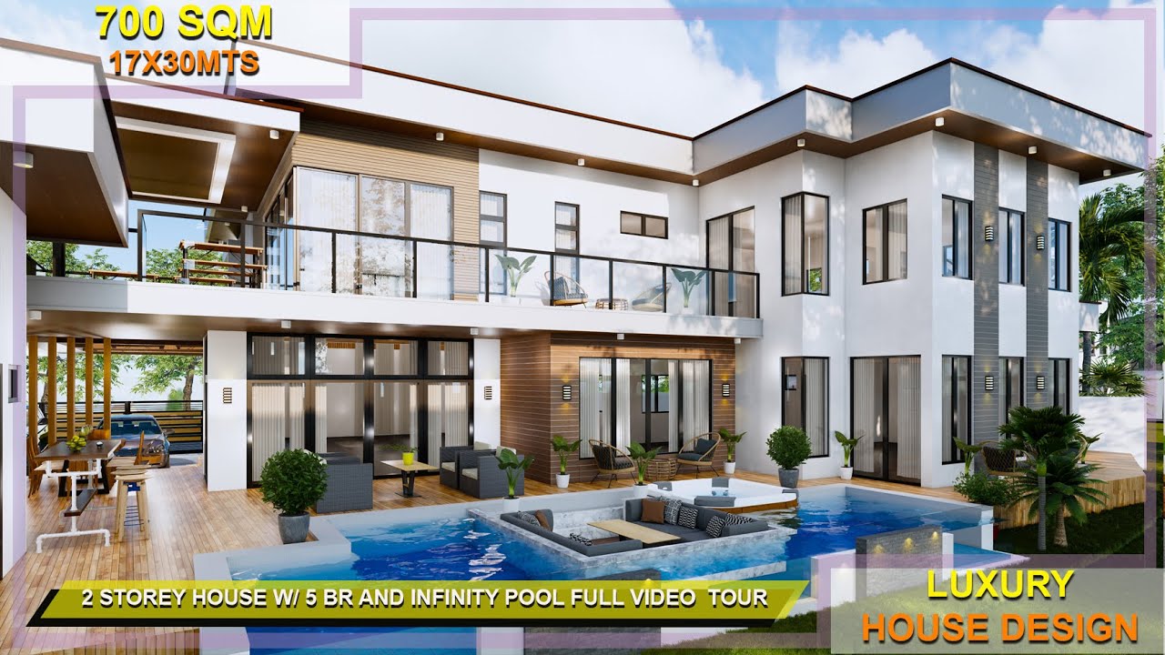 Luxury 2 Storey Modern House Design with 5 Bedrooms + Infinity Swimming Pool and Full Video Tour