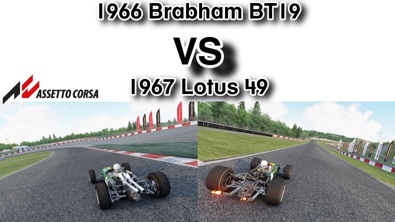 1966 Brabham BT19  VS  1967 Lotus 49  // Assetto Corsa
