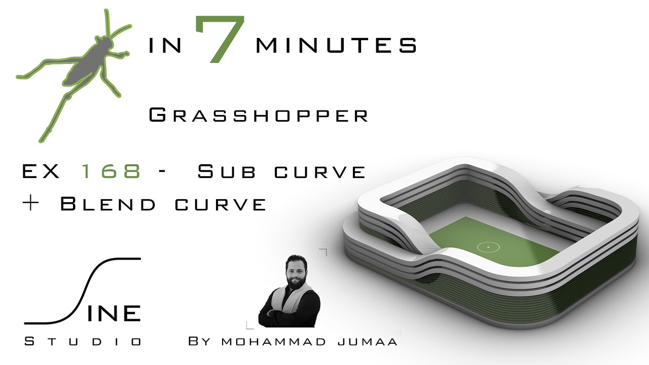 Урок по Grasshopper за 7 минут &mdash; EX 168 &mdash; Sub curve + Blend curve
