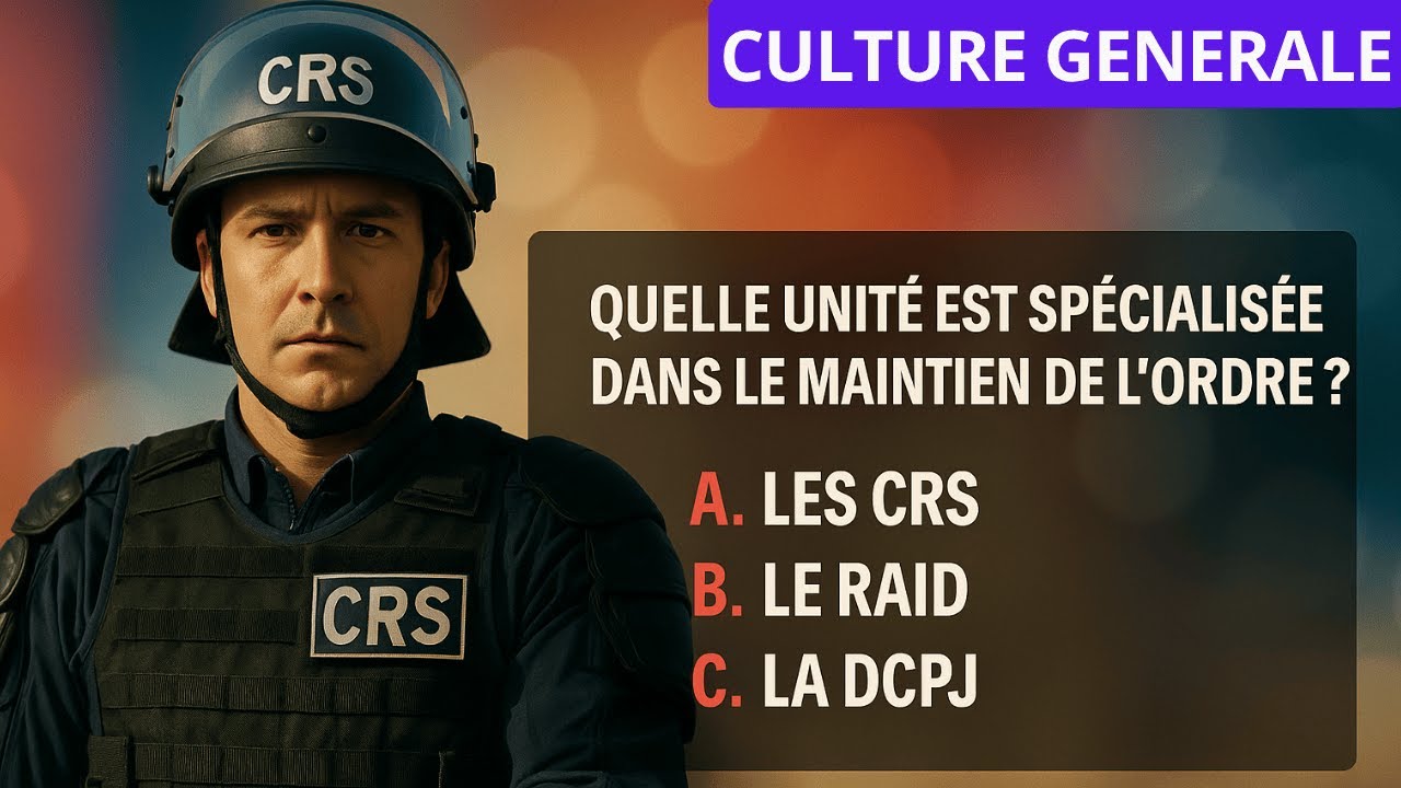 20 QCM FACILE sur La Police Nationale - Concours Gardien de la Paix - Culture Générale