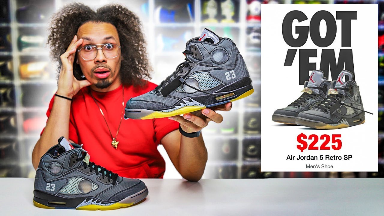 OFF WHITE Air Jordan 5 Retro SP by Virgil Abloh (Review SNKRS APP)