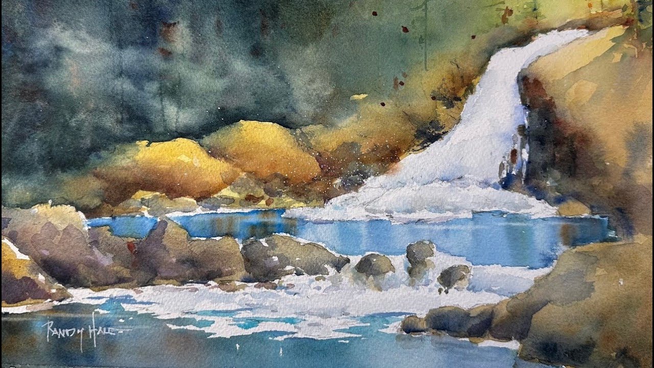 Tumbling Water - painting in watercolour with Randy Hale