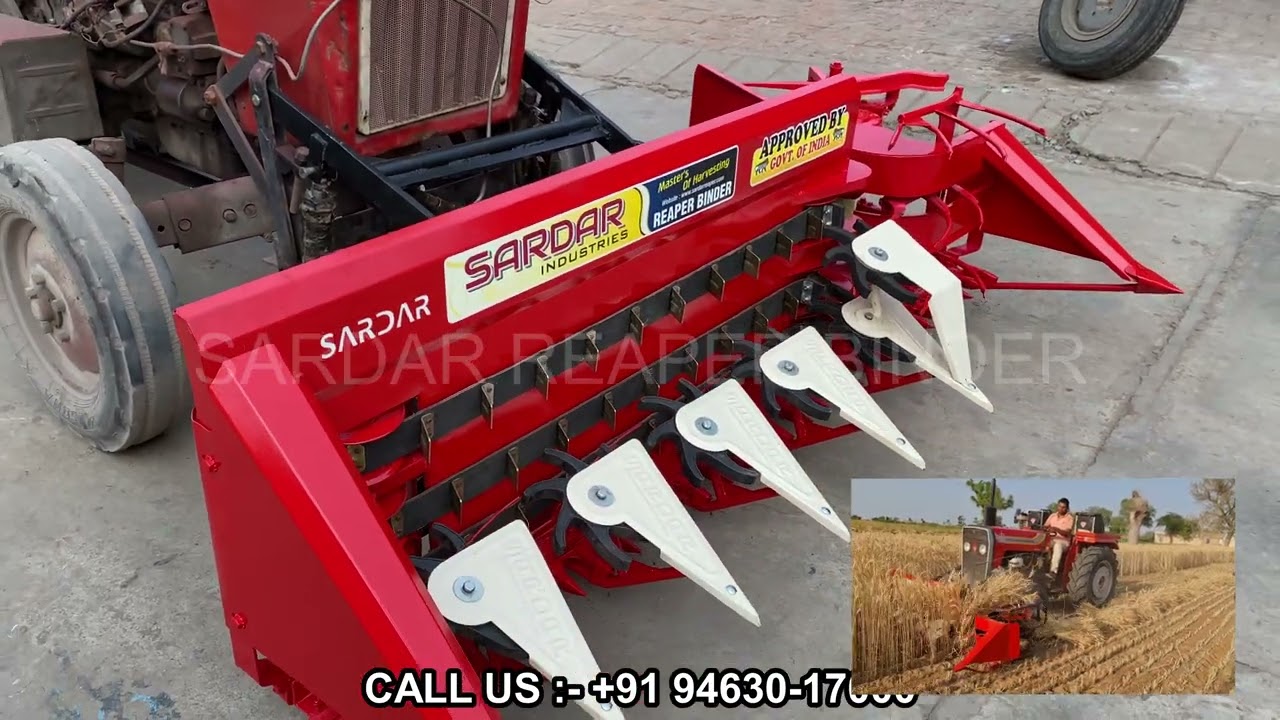 SARDAR REAPER BINDER, गेहूं काटकर बंडल बनाने वाली रीपर मशीन-famous tractor #reaper_binder  machine