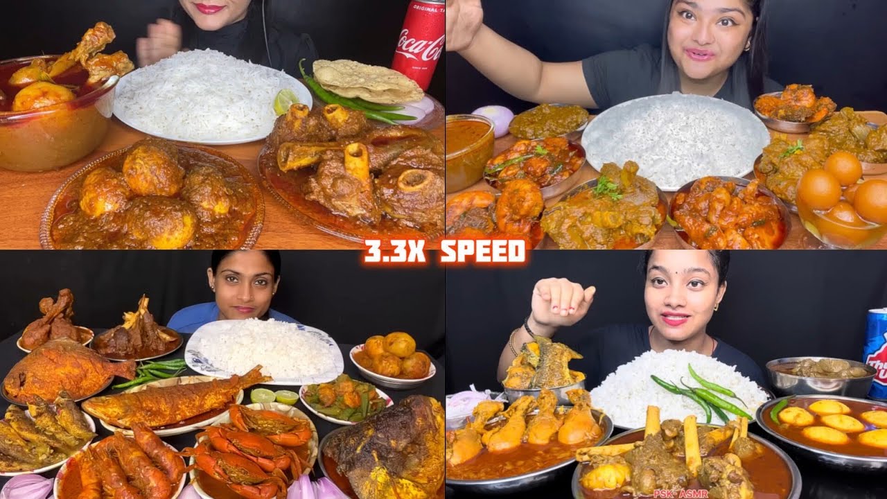 ASMR: Eating Different Types of sabji eating challenge 😍😋 with rice crab 🦀 shrimp 🍤 Mukbang 
