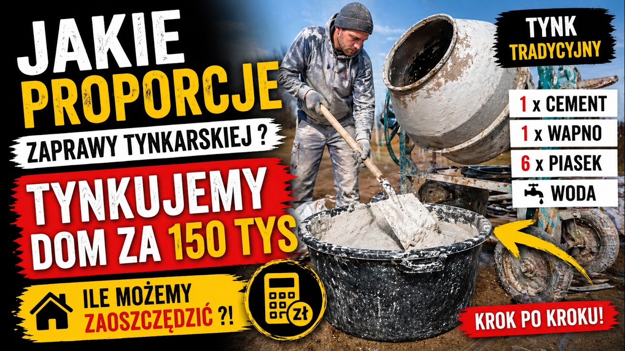 🔴EP.69 Proporcje tynk tradycyjny. Jak zrobić tynk. Ile możemy zaoszczędzić na tynkach ?!