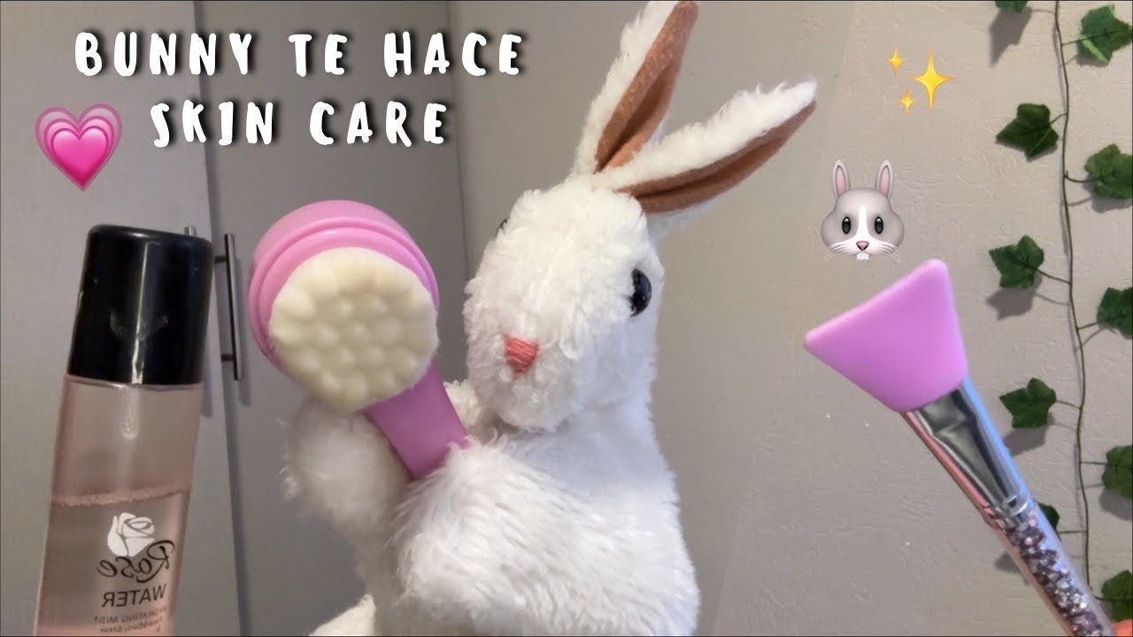 ASMR conejito te hace un skin care para dormir 🐰💕🫧