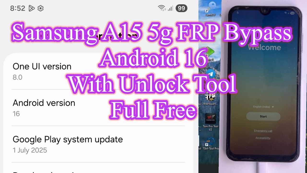 Samsung Galaxy A15 5g Frp Bypass with Unlock Tool