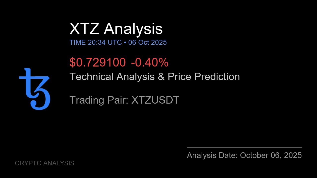 XTZ (XTZUSDT) Technical Analysis - Price Prediction & Buy or Sell October 06, 2025