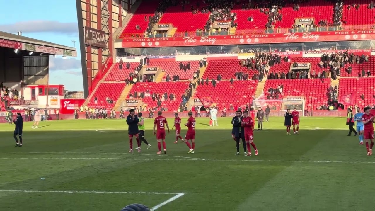 Full time at Pittodrie. Aberdeen 1-1 Falkirk. SPFL Premiership 14/03/26