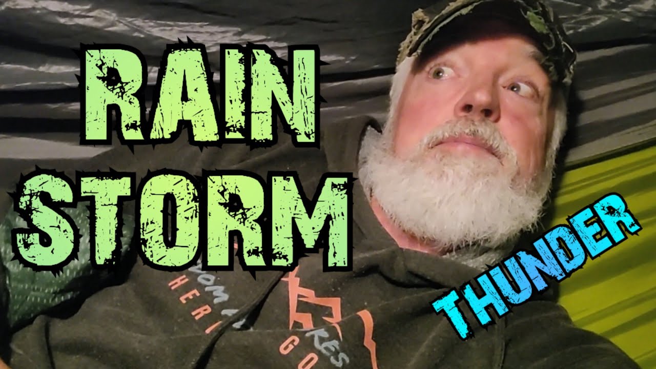 Rain Storm / Heavy Rain / Hammock Camping in a Storm
