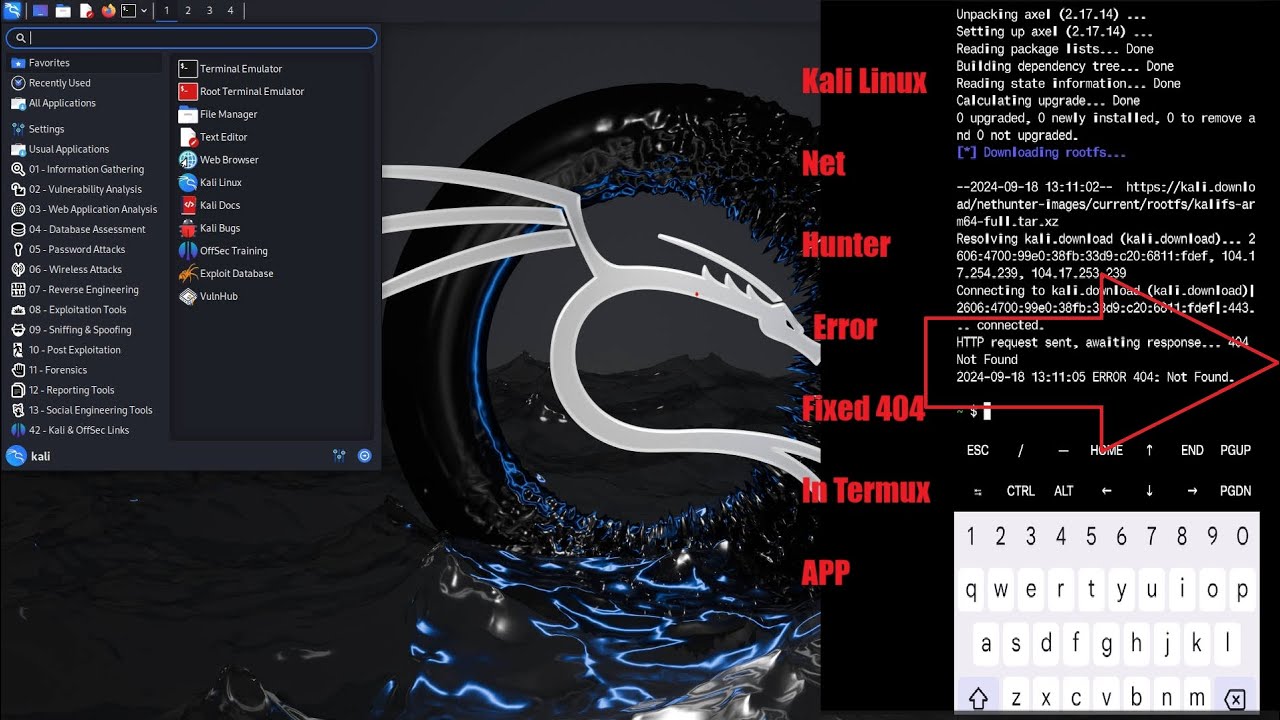 Kali Linux NetHunter installing time error 404 fixed on android phone # termux #kali Linux