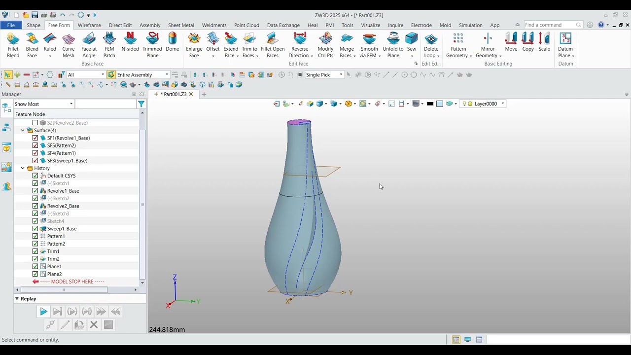 ZW3D Example 45 - Surface Modeling