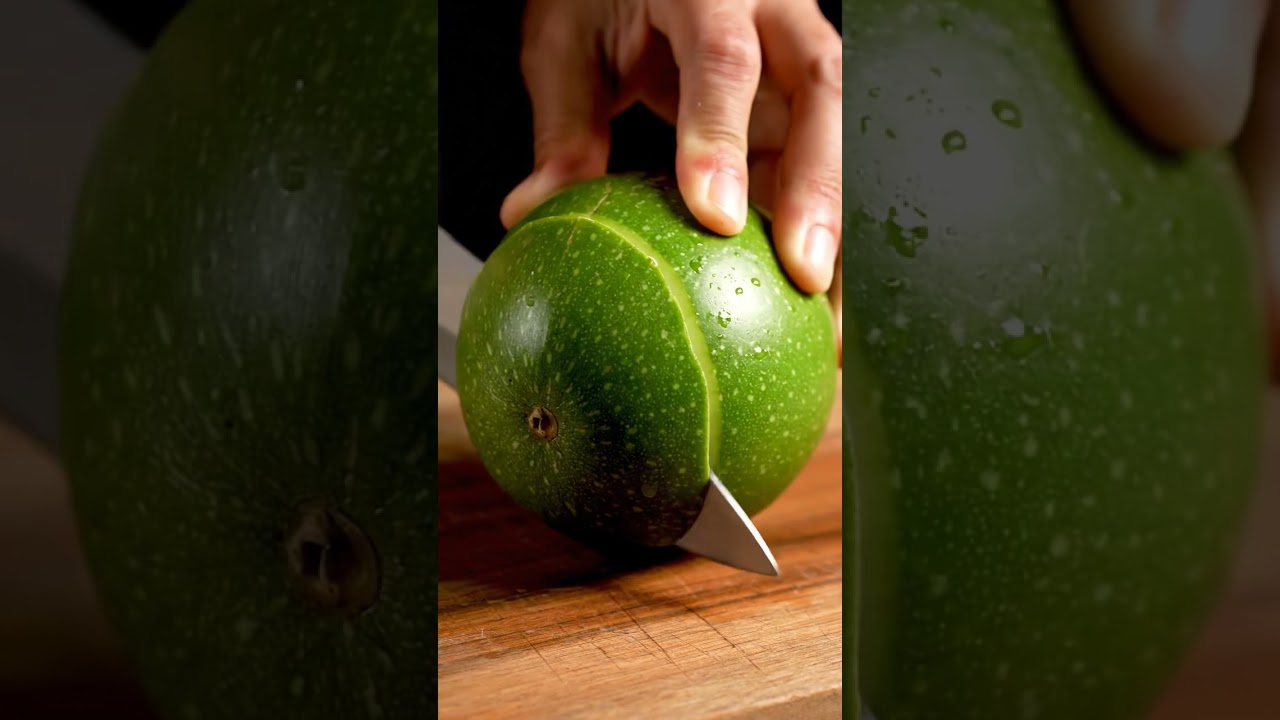🌿 Fresh Calabash Fruit Cutting | Rare Tropical Superfood 🌿 #asmr #satisfying #relaxing #shorts