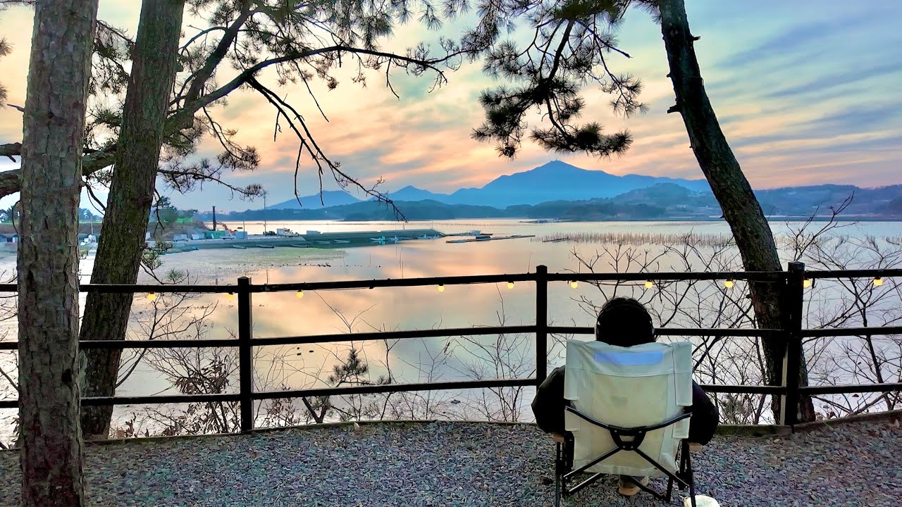 노을빛 물멍 힐링 솔로 캠핑 #오션뷰 #노을뷰 #솔캠 #campinglife