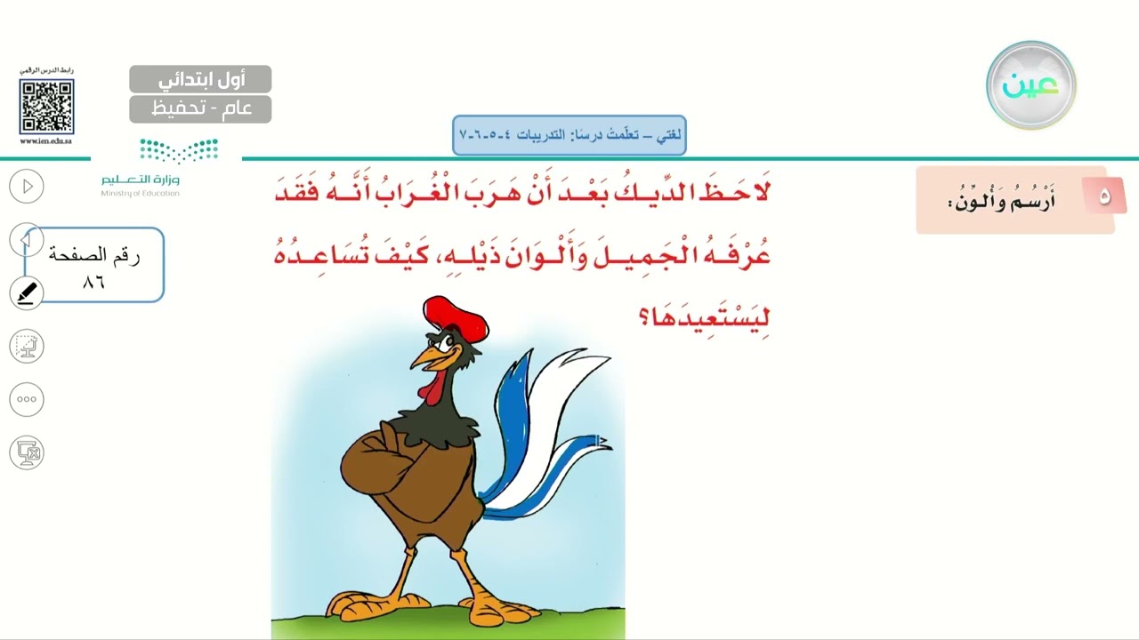 تعلمت درسًا: التدريبات (4-5-6-7) - لغتي - أول ابتدائي