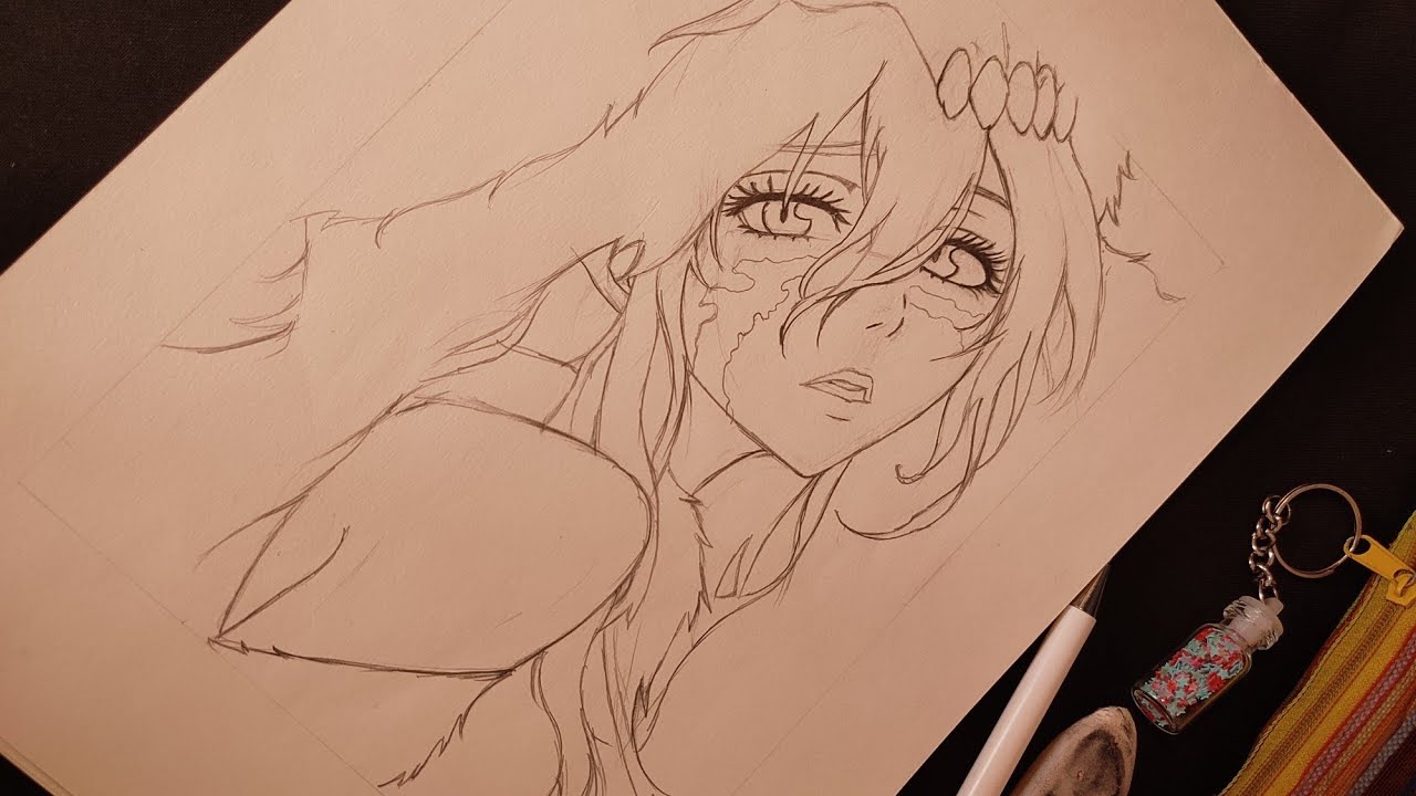 Nelliel Outline Drawing Part 1| Timelapse Art | How to make anime character #anime #drawing 