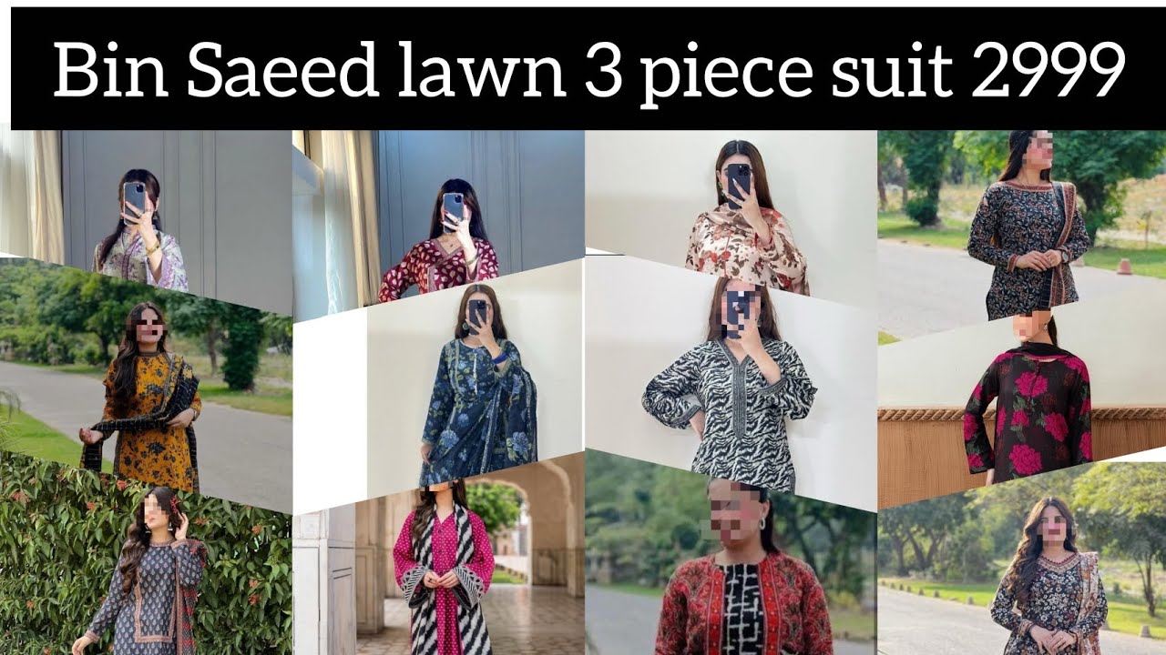 Bin Saeed 3 piece unstitched suit price:2999 Dm for oder delivery all over Pakistan 