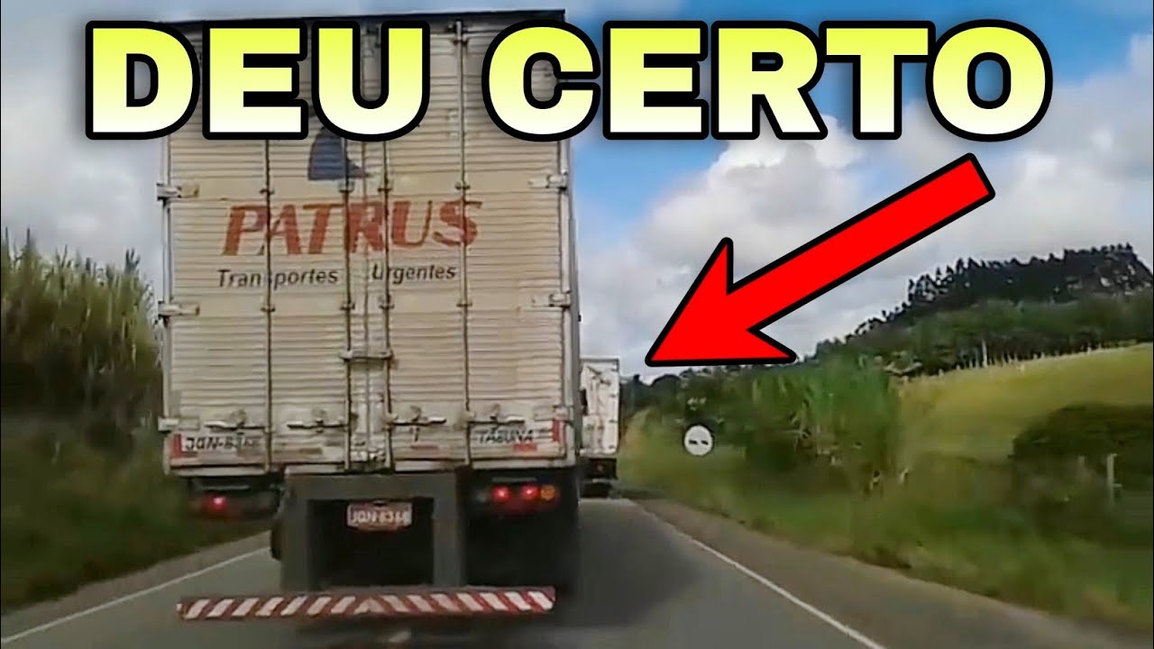 Carreteiro faz ultrapassagem de dá exemplo ao Imprudente do Gol