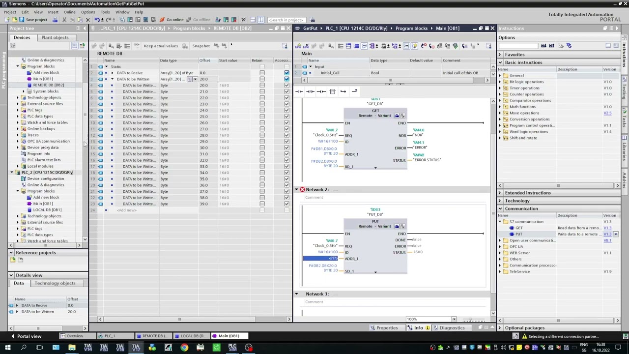 TIA Portal:  GET PUT siemens communication Instruction Part  2