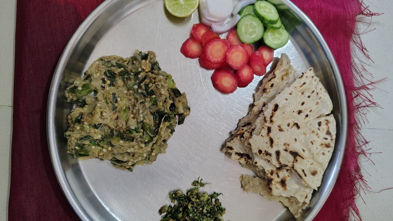 Jalgaon Special vangyach Bharit and Bhakri, Khandesh special bharit bhakar 