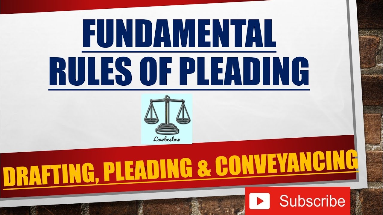 Fundamental Rules Of Pleading in Hindi #judiciary #law #drafting #judicial #cpc #civilprocedurecode