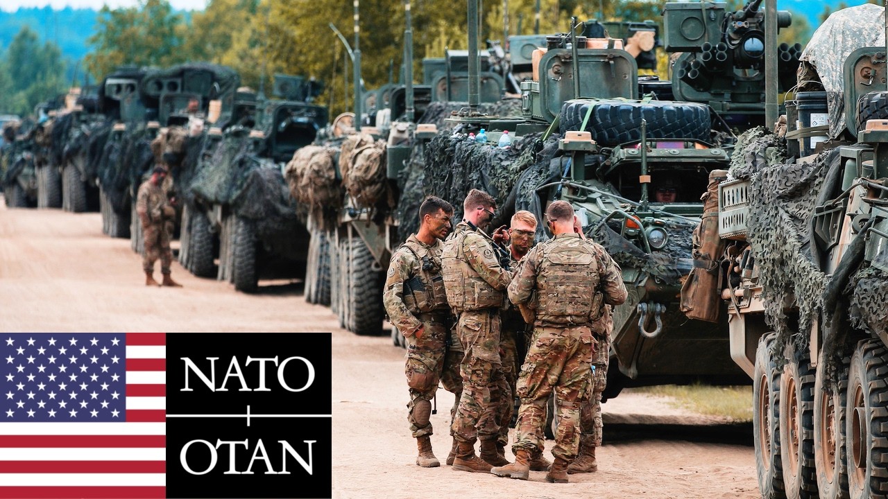 Армия США, НАТО. Солдаты и бронетехника во время военных учений в Восточной Европе.