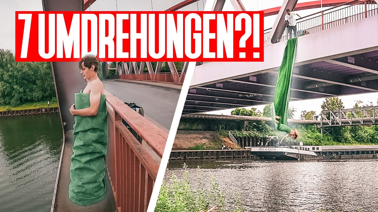 Im TEPPICH von der Brücke ROLLEN?! | IRRE Ideen am Kanal! | Splashdiving in Essen