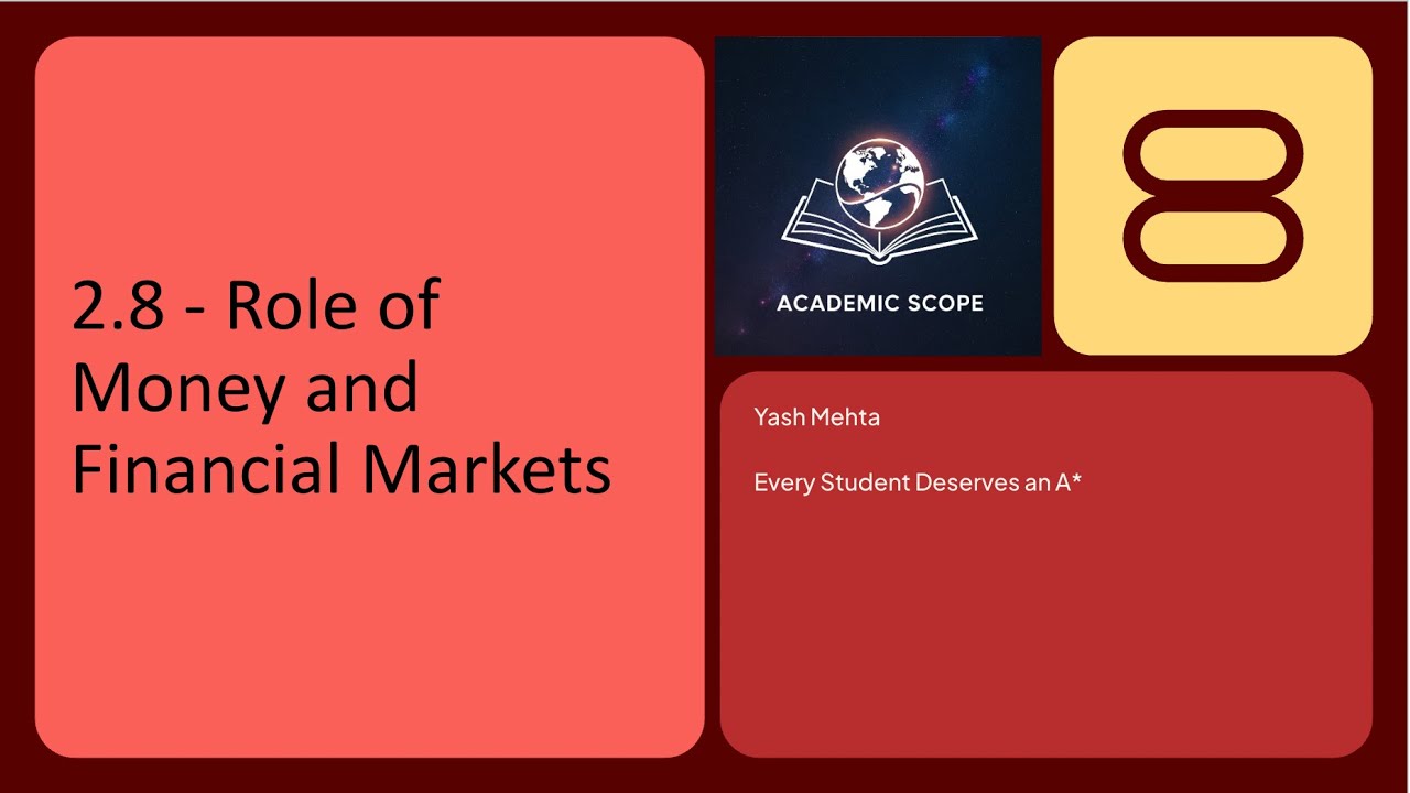 GCSE Economics - 2.8 Role of Money and Financial Markets