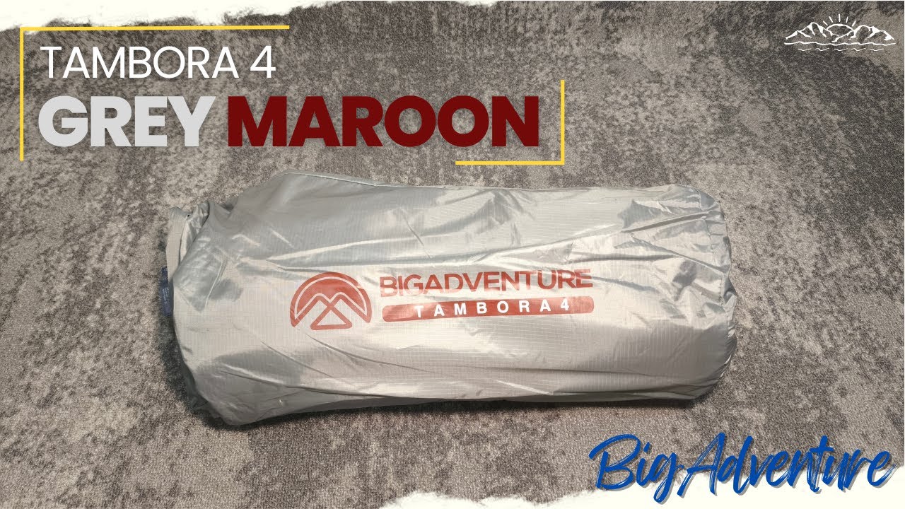 Tenda BIGADVENTURE Tambora 4 Warna Grey Maroon (4P) ⚪🔴