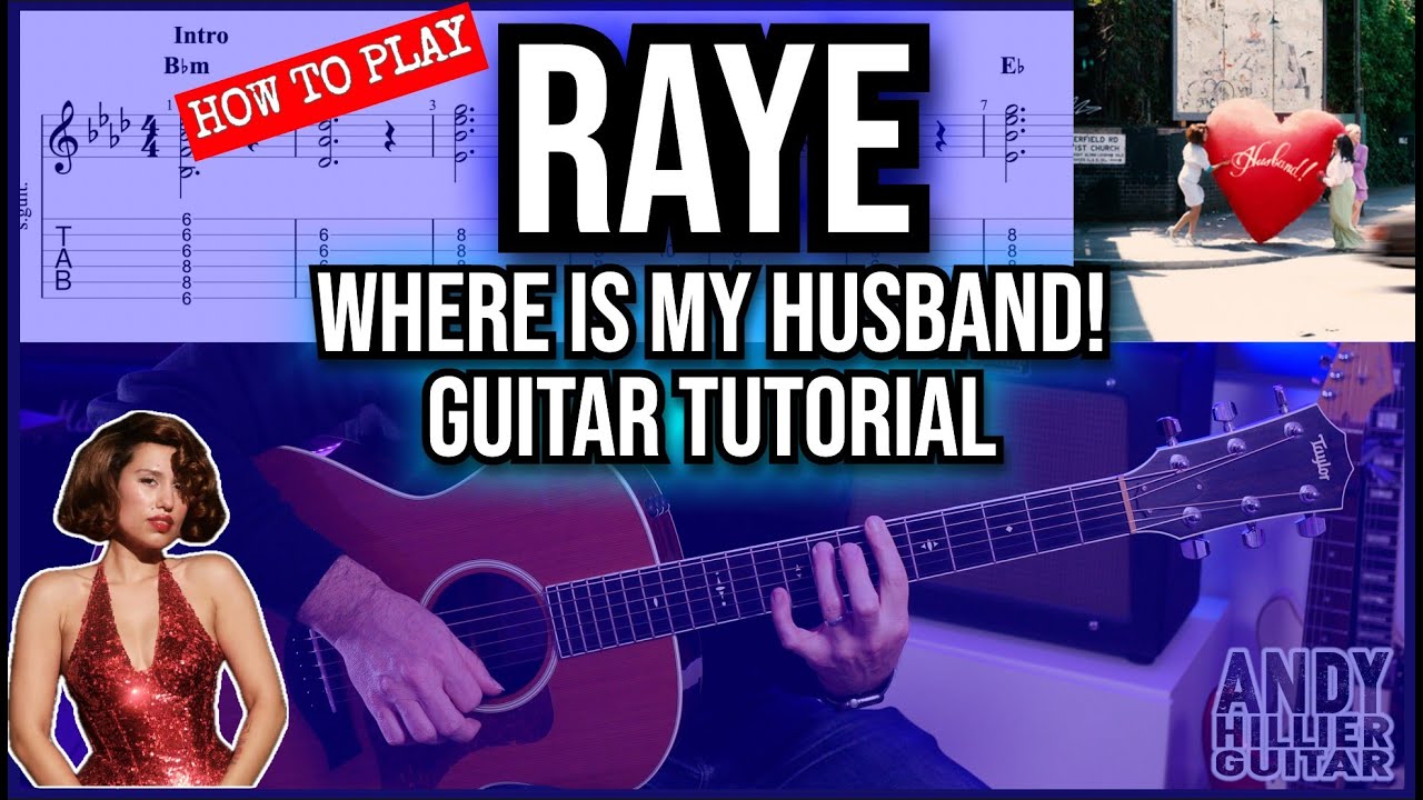 RAYE – ГДЕ МОЙ МУЖ! | Урок игры на гитаре (аккорды + бои + табулатуры на экране)