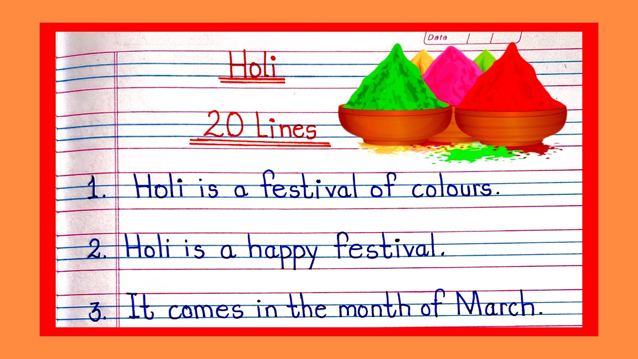 Simpal 20 Lines Essay On Holi In English/Essay On Holi In English/My Favourite Festival Holi#holi